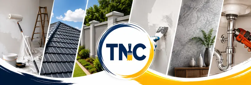 TNC logo surrounded by painting and plumbing work